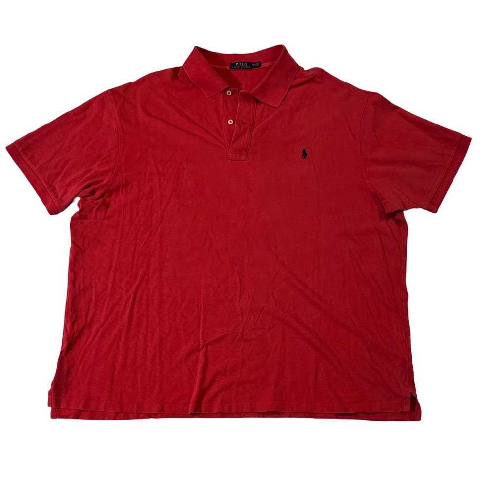 Polo Ralph Lauren mens 3XB Big red solid Classic pique polo shirt EuC